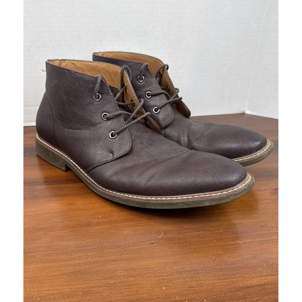 Guess Brown Faux Leather‎ Joeys Chukka Ankle Boots Size 12